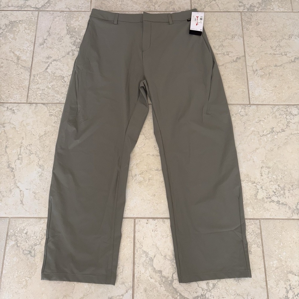 Nike Dri-Fit 24.7 Loose Straight Golf Pants 36x34 Mens Olive Green Stretch UPF40